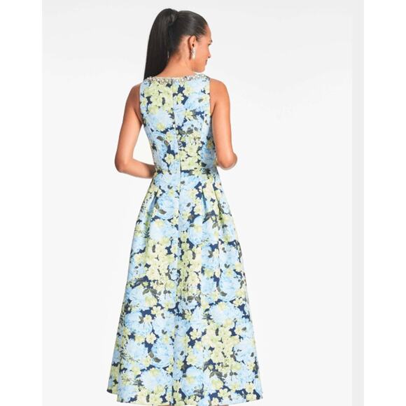 Sachin & Babi Millie Pearl Garden Club Floral Print V Neck Midi Dress NWT 850 S - Picture 5 of 12